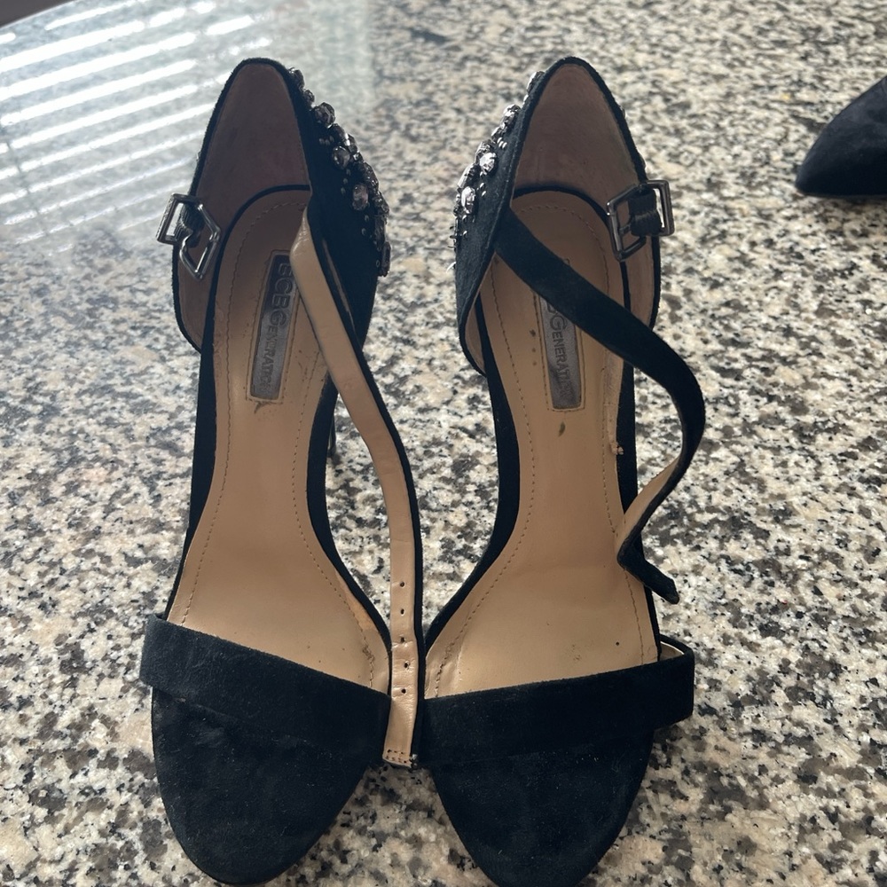 BCBG Black Embellished Heels